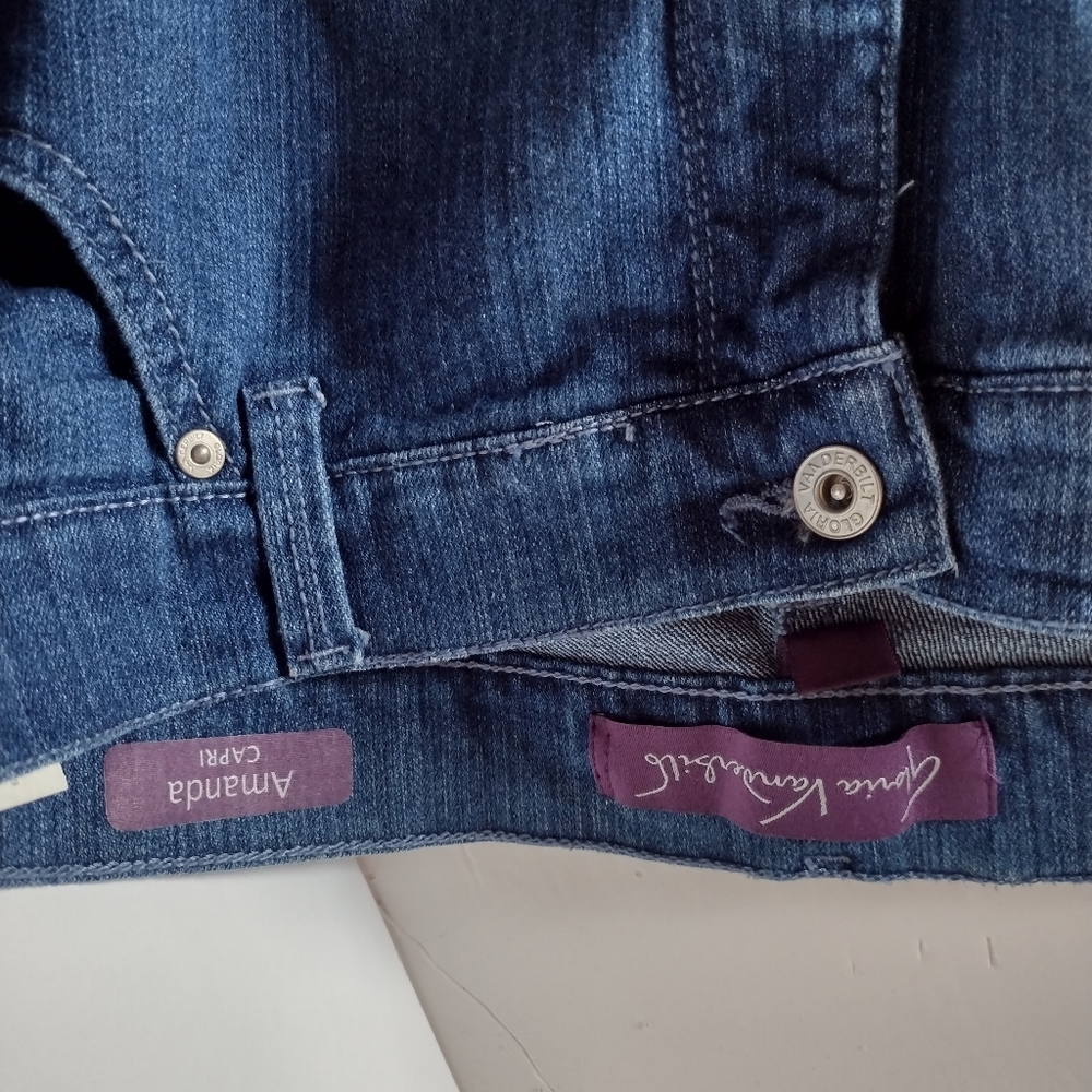 Gloria Vanderbilt Women's Capris Size 18 Embroidered Pockets Studs - Picture 4 of 4